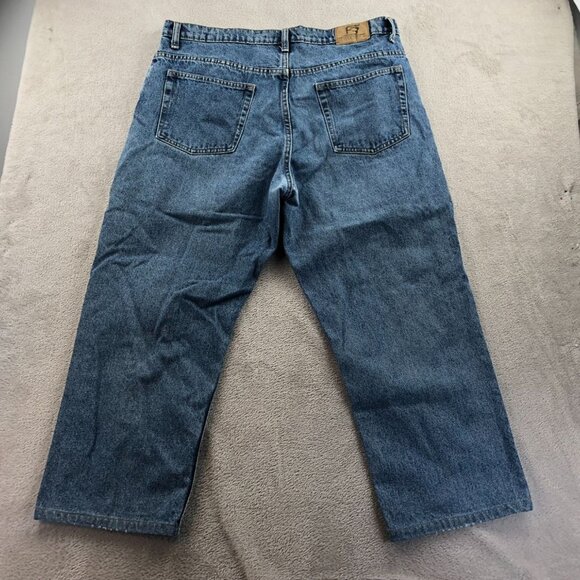 Full Blue Mens Jeans 38x30 Relaxed Fit Straight Leg Blue Denim Cotton Casual - Picture 16 of 16